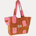 OVERSIZED BEACH BAG - Pink & Brown