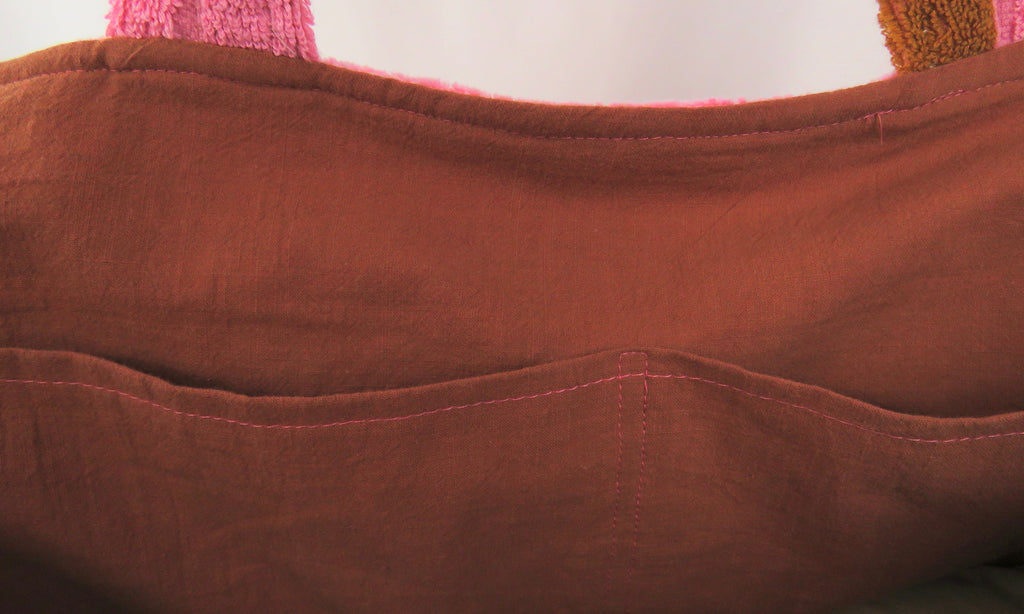 OVERSIZED BEACH BAG - Pink & Brown