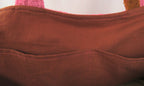 OVERSIZED BEACH BAG - Pink & Brown