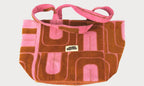 OVERSIZED BEACH BAG - Pink & Brown