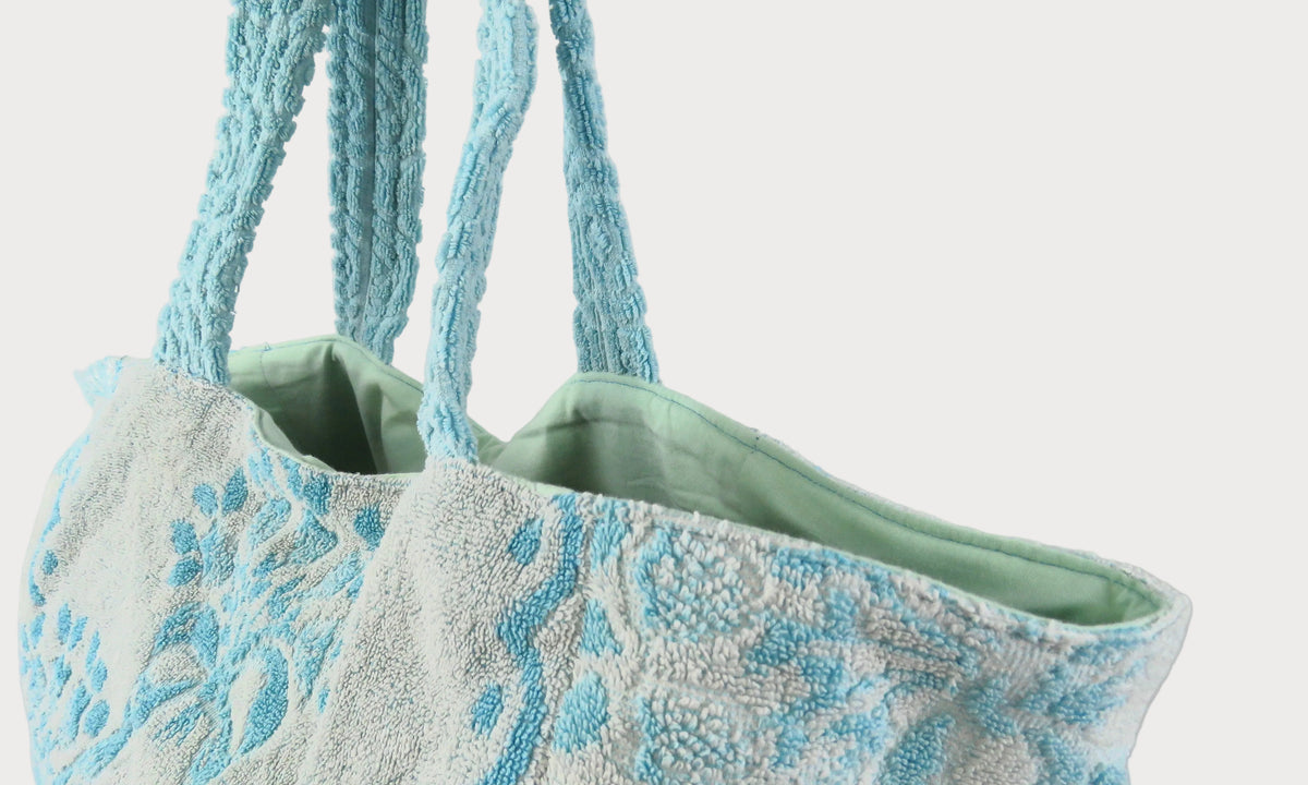 OVERSIZED BEACH BAG - Blue & Green