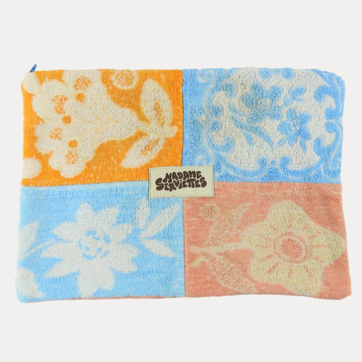 OVERSIZED ZIP & CLIP POUCH - Orange & Blue