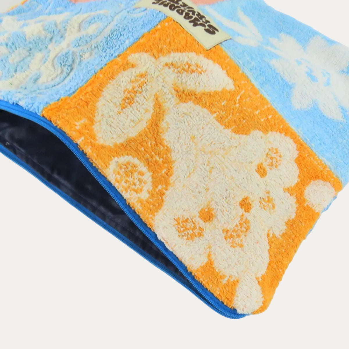 OVERSIZED ZIP & CLIP POUCH - Orange & Blue