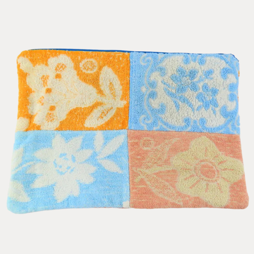 OVERSIZED ZIP & CLIP POUCH - Orange & Blue