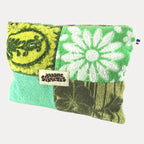 OVERSIZED ZIP & CLIP POUCH - Green & White