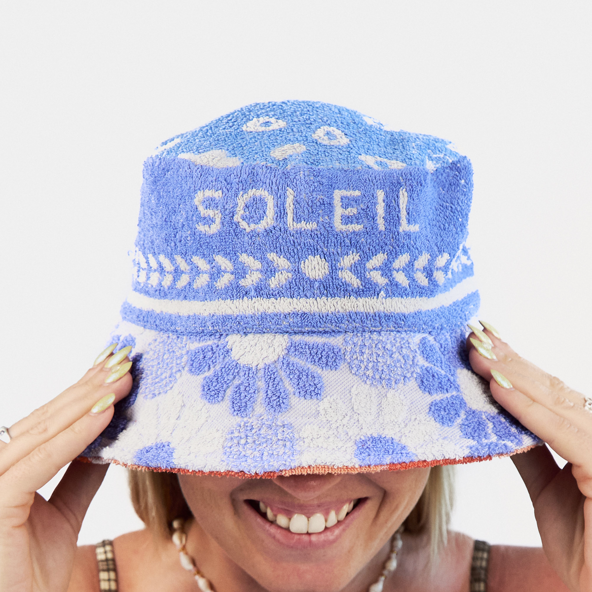 DOUBLE SIDED BUCKET HAT M - Blue & Orange