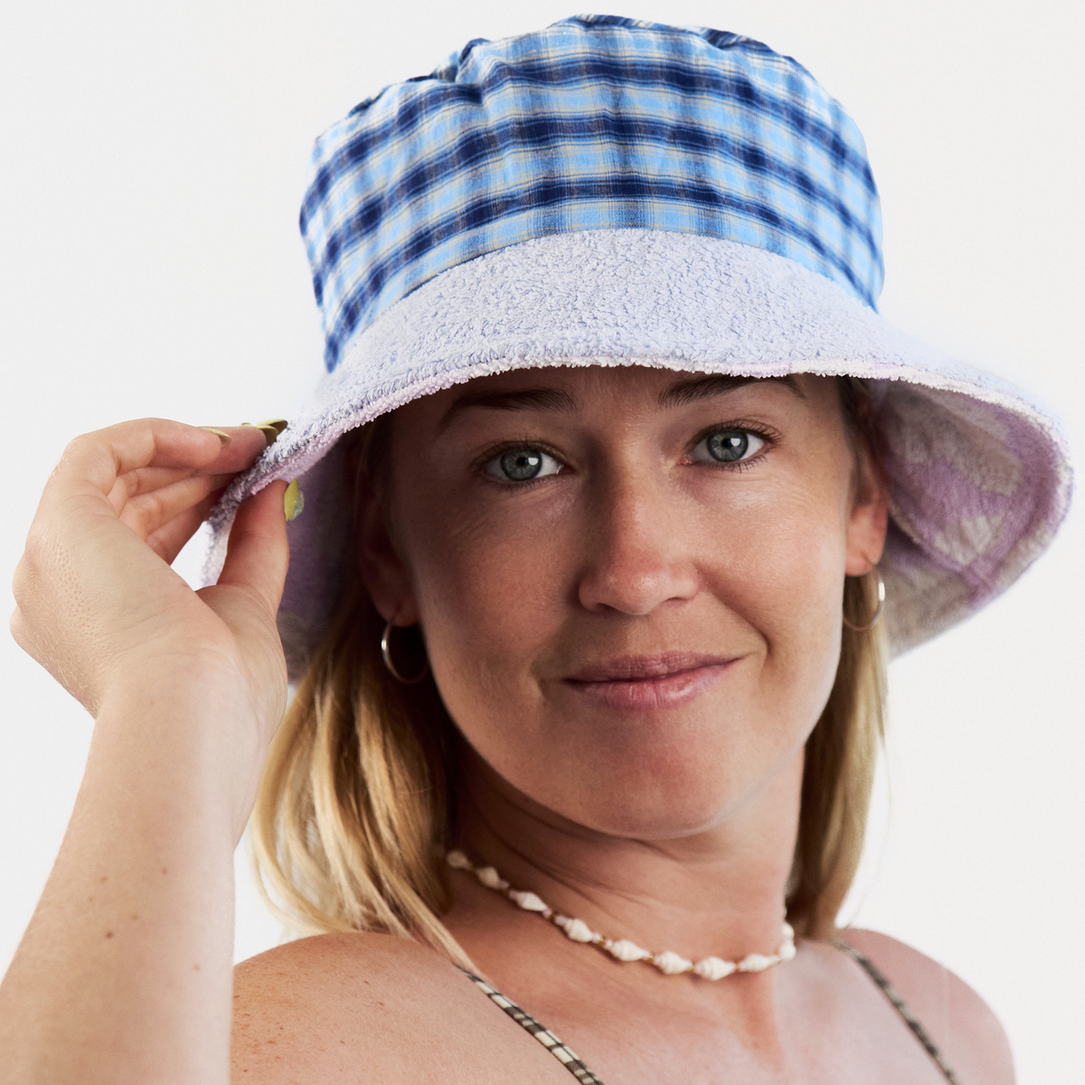 DOUBLE SIDED BUCKET HAT M - Blue & Orange