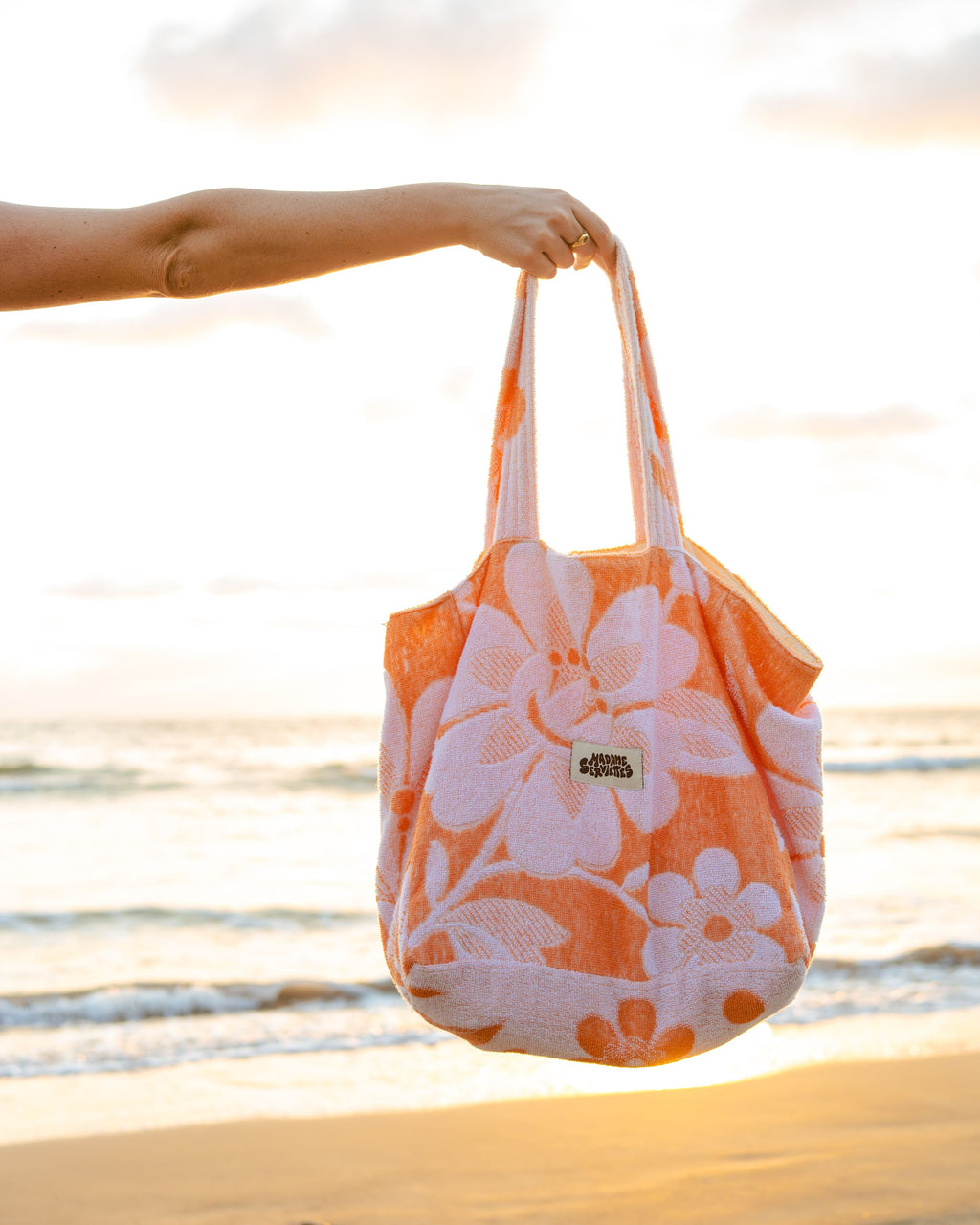 OVERSIZED BEACH BAG - Yellow & Orange — lifestyle