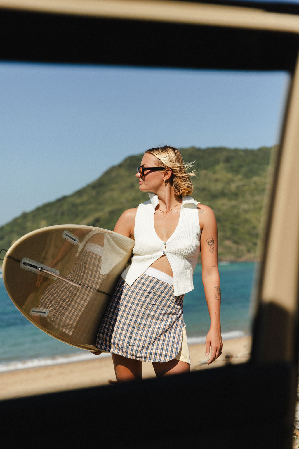 POST-SURF SKIRT M - Yellow & Beige — lifestyle